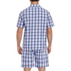 image:imageSWOMOG Mens 100 Cotton Pajama Set 2Pcs Button Down Pjs Set Short Sleeve Sleepwear with Pocket Soft Summer Stripe NightwearBrown White Plaid