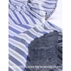 image:imageSWOMOG Mens 100 Cotton Pajama Set 2Pcs Button Down Pjs Set Short Sleeve Sleepwear with Pocket Soft Summer Stripe NightwearNavy White Stripes