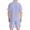 image:imageSWOMOG Mens 100 Cotton Pajama Set 2Pcs Button Down Pjs Set Short Sleeve Sleepwear with Pocket Soft Summer Stripe NightwearNavy White Stripes