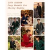 image:imageSWOMOG Mens 100 Cotton Pajama Sets Soft Long Sleeve Sleepwear Pjs SetsBlack