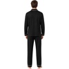 image:imageSWOMOG Mens 100 Cotton Pajama Sets Soft Long Sleeve Sleepwear Pjs SetsBlack