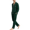 image:imageSWOMOG Mens 100 Cotton Pajama Sets Soft Long Sleeve Sleepwear Pjs SetsGreen