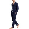 image:imageSWOMOG Mens 100 Cotton Pajama Sets Soft Long Sleeve Sleepwear Pjs SetsNavy Blue