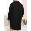 image:imageSWOMOG Mens Nightgown Long Sleeve Sleep Shirt Big amp Tall Nightshirt Button Down Pajama Comfy Nightwear MXXXLBlack