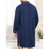 image:imageSWOMOG Mens Nightgown Long Sleeve Sleep Shirt Big amp Tall Nightshirt Button Down Pajama Comfy Nightwear MXXXLNavy Blue