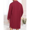 image:imageSWOMOG Mens Nightgown Long Sleeve Sleep Shirt Big amp Tall Nightshirt Button Down Pajama Comfy Nightwear MXXXLWine Red