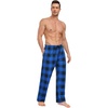 image:imageSWOMOG Mens Pajama Pants Soft Sleepwear Pant Lounge Pj Bottoms with Drawstring amp Button Fly amp PocketsBlue