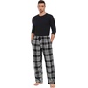 image:imageSWOMOG Mens Pajama Pants Soft Sleepwear Pant Lounge Pj Bottoms with Drawstring amp Button Fly amp PocketsGrey