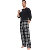 image:imageSWOMOG Mens Pajama Pants Soft Sleepwear Pant Lounge Pj Bottoms with Drawstring amp Button Fly amp PocketsGrey