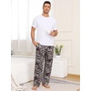 image:imageSWOMOG Mens Pajama Pants Soft Sleepwear Pant Lounge Pj Bottoms with Drawstring amp Button Fly amp PocketsGrey Leopard Print