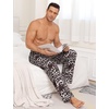 image:imageSWOMOG Mens Pajama Pants Soft Sleepwear Pant Lounge Pj Bottoms with Drawstring amp Button Fly amp PocketsGrey Leopard Print