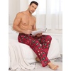 image:imageSWOMOG Mens Pajama Pants Soft Sleepwear Pant Lounge Pj Bottoms with Drawstring amp Button Fly amp PocketsRed Bear