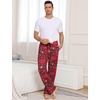 image:imageSWOMOG Mens Pajama Pants Soft Sleepwear Pant Lounge Pj Bottoms with Drawstring amp Button Fly amp PocketsRed Bear