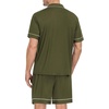 image:imageSWOMOG Mens Pajama Set Short Sleeve 2 PCS Sleepwear Button Down Soft Loungewear Modal Set Pj Set with Pockets S3XLArmy Green