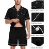 image:imageSWOMOG Mens Pajama Set Short Sleeve 2 PCS Sleepwear Button Down Soft Loungewear Modal Set Pj Set with Pockets S3XLBlack