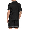 image:imageSWOMOG Mens Pajama Set Short Sleeve 2 PCS Sleepwear Button Down Soft Loungewear Modal Set Pj Set with Pockets S3XLBlack Grey