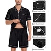 image:imageSWOMOG Mens Pajama Set Short Sleeve 2 PCS Sleepwear Button Down Soft Loungewear Modal Set Pj Set with Pockets S3XLBlack Grey