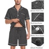 image:imageSWOMOG Mens Pajama Set Short Sleeve 2 PCS Sleepwear Button Down Soft Loungewear Modal Set Pj Set with Pockets S3XLDeep Grey