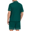 image:imageSWOMOG Mens Pajama Set Short Sleeve 2 PCS Sleepwear Button Down Soft Loungewear Modal Set Pj Set with Pockets S3XLGreen