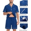 image:imageSWOMOG Mens Pajama Set Short Sleeve 2 PCS Sleepwear Button Down Soft Loungewear Modal Set Pj Set with Pockets S3XLNavy