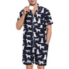 image:imageSWOMOG Mens Pajama Set Short Sleeve 2 PCS Sleepwear Button Down Soft Loungewear Modal Set Pj Set with Pockets S3XLNavy Blue Dogs