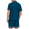 image:imageSWOMOG Mens Pajama Set Short Sleeve 2 PCS Sleepwear Button Down Soft Loungewear Modal Set Pj Set with Pockets S3XLOxford Blue