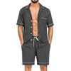 image:imageSWOMOG Mens Pajama Sets Short Sleeve Sleepwear Button Down Loungewear Soft Modal Lounge Pjs with Pockets SXXLDark Grey