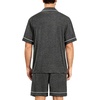 image:imageSWOMOG Mens Pajama Sets Short Sleeve Sleepwear Button Down Loungewear Soft Modal Lounge Pjs with Pockets SXXLDark Grey