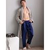 image:imageSWOMOG Mens Satin Silk Pajama Pant Long Pj Bottoms Soft Lounge Sleep Pants with Pockets amp DrawstringBlackNavy Blue