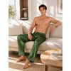image:imageSWOMOG Mens Satin Silk Pajama Pant Long Pj Bottoms Soft Lounge Sleep Pants with Pockets amp DrawstringOlive Green
