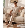 image:imageSWOMOG Mens Satin Silk Pajama Pant Long Pj Bottoms Soft Lounge Sleep Pants with Pockets amp DrawstringOpaue Couche