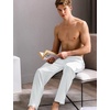 image:imageSWOMOG Mens Satin Silk Pajama Pant Long Pj Bottoms Soft Lounge Sleep Pants with Pockets amp DrawstringWhite