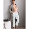 image:imageSWOMOG Mens Satin Silk Pajama Pant Long Pj Bottoms Soft Lounge Sleep Pants with Pockets amp DrawstringWhite
