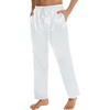 image:imageSWOMOG Mens Satin Silk Pajama Pant Long Pj Bottoms Soft Lounge Sleep Pants with Pockets amp DrawstringWhite