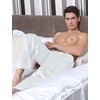 image:imageSWOMOG Mens Satin Silk Pajama Pant Long Pj Bottoms Soft Lounge Sleep Pants with Pockets amp DrawstringWhite