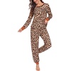 image:imageSWOMOG Pajamas Womens Long Sleeve Sleepwear with Long Pants Soft Loungewear Pj Set SXXLBlack Leopard