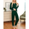 image:imageSWOMOG Pajamas Womens Long Sleeve Sleepwear with Long Pants Soft Loungewear Pj Set SXXLDark Geen
