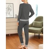 image:imageSWOMOG Pajamas Womens Long Sleeve Sleepwear with Long Pants Soft Loungewear Pj Set SXXLDeep Grey