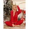 image:imageSWOMOG Pajamas Womens Long Sleeve Sleepwear with Long Pants Soft Loungewear Pj Set SXXLRed