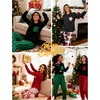 image:imageSWOMOG Women Christmas Pajamas Sets Buffalo Plaid Pajama Pants with Pockets Long Sleeve Tops Loungewear SetNavy Blue