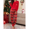 image:imageSWOMOG Women Christmas Pajamas Sets Buffalo Plaid Pajama Pants with Pockets Long Sleeve Tops Loungewear SetRed Black Plaid With White Stripe