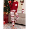 image:imageSWOMOG Women Christmas Pajamas Sets Buffalo Plaid Pajama Pants with Pockets Long Sleeve Tops Loungewear SetWine Red Tree