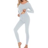 image:imageSWOMOG Women amp Men Thermal Underwear Sets Ultra Soft Long Johns Base Layer Fleece Lined Warm Top amp Bottom for Cold Weather Gray