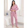 image:imageSWOMOG Womens Pajamas Set Long Sleeve Sleepwear Button Down Nightwear Soft Joggers PJs Sets with Pockets Lounge SetsTaro Purple