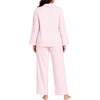image:imageSWOMOG Womens Plus Size Pajamas Set Long Sleeve Sleepwear Button Down Tops Soft Pajama Pants 2 Pcs Lounge Sets with PocketPink Strip