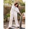 image:imageSWOMOG Womens Plus Size Pajamas Silk Satin Pajama Set Short Sleeve Shirt with FullLength Pants Pjs Sleepwear Set 18W26WWhite
