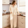 image:imageSWOMOG Womens Plus Size Pajamas Silky Pajama Set Button Down Sleepwear Classic Silk Pj Set Ladies Two Piece Loungewear SetChampagne