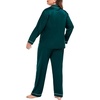 image:imageSWOMOG Womens Plus Size Pajamas Silky Pajama Set Button Down Sleepwear Classic Silk Pj Set Ladies Two Piece Loungewear SetDark Green