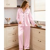 image:imageSWOMOG Womens Plus Size Pajamas Silky Pajama Set Button Down Sleepwear Classic Silk Pj Set Ladies Two Piece Loungewear SetPink