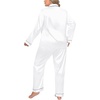 image:imageSWOMOG Womens Plus Size Pajamas Silky Pajama Set Button Down Sleepwear Classic Silk Pj Set Ladies Two Piece Loungewear SetPippingsnow White